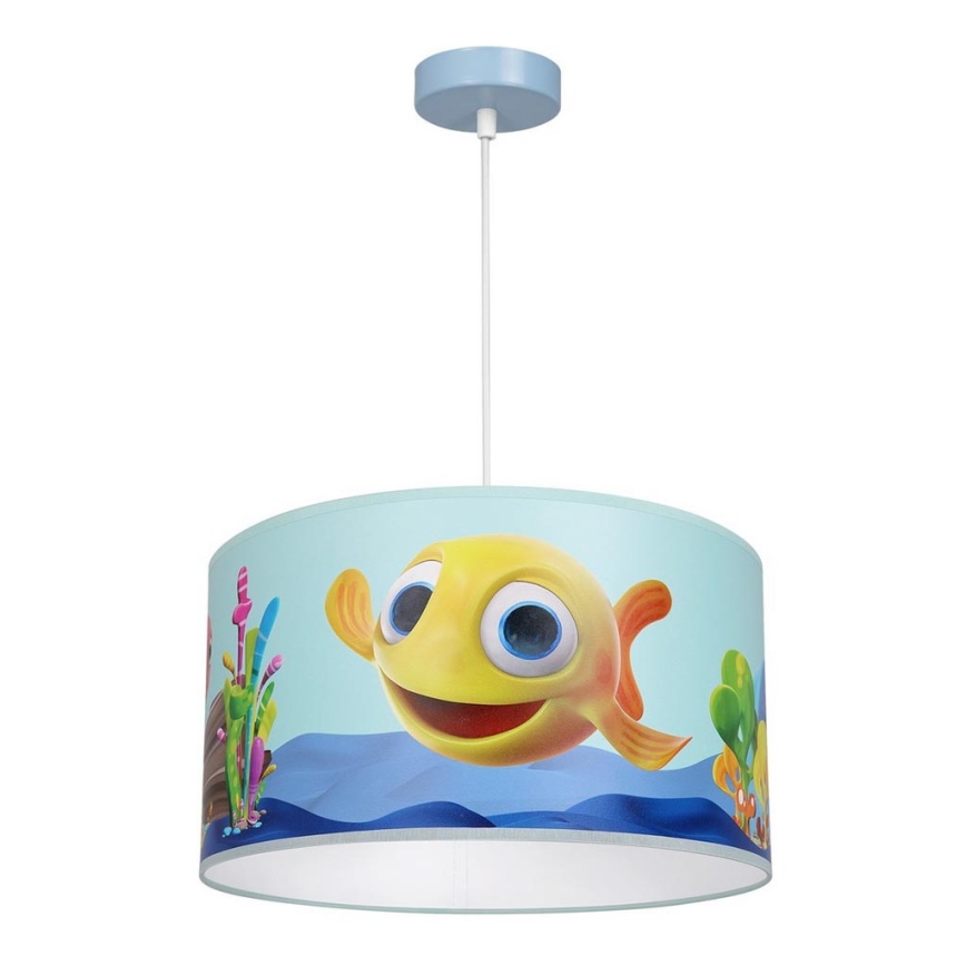 Children's chandelier on a string FISH 1xE27/60W/230V