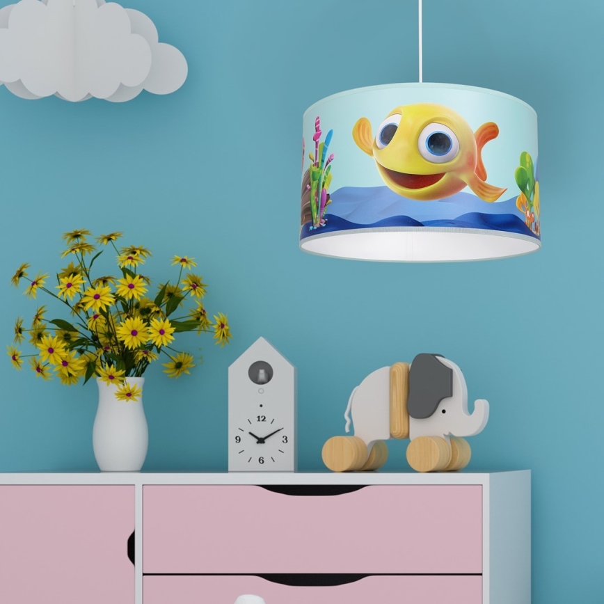 Children's chandelier on a string FISH 1xE27/60W/230V