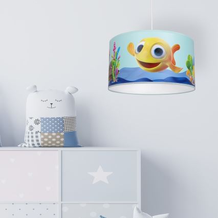 Children's chandelier on a string FISH 1xE27/60W/230V