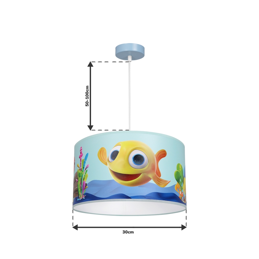Children's chandelier on a string FISH 1xE27/60W/230V