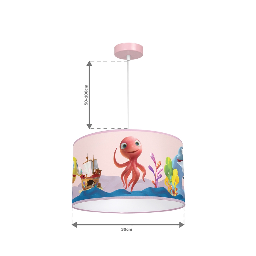 Children's chandelier on a string OCTOPUS 1xE27/60W/230V