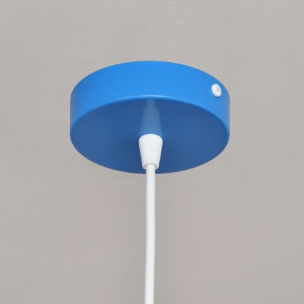 Children's chandelier on a string STARS 1xE27/15W/230V blue/white