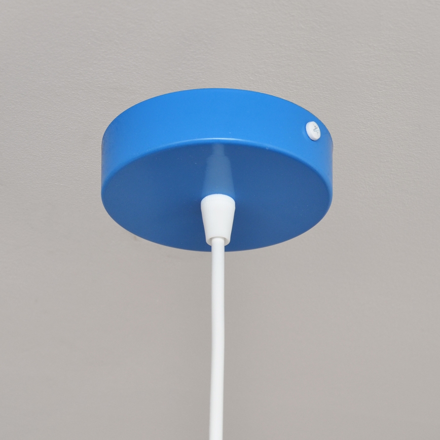 Children's chandelier on a string STARS 1xE27/15W/230V blue/white