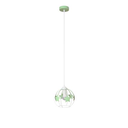 Children's chandelier on a string STARS 1xE27/15W/230V green/white