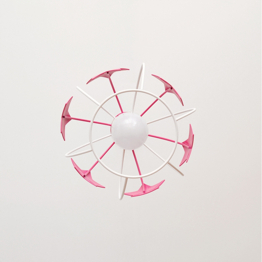 Children's chandelier on a string STARS 1xE27/15W/230V pink/white