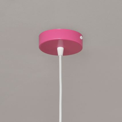 Children's chandelier on a string STARS 1xE27/15W/230V pink/white