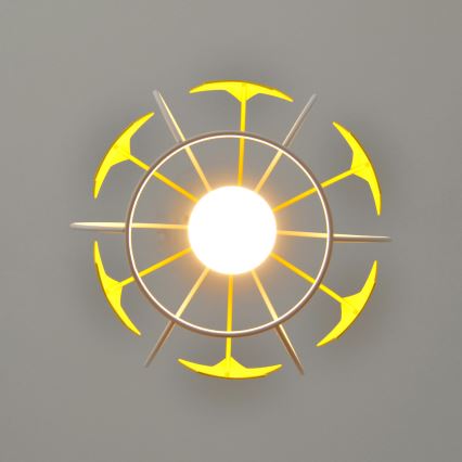 Children's chandelier on a string STARS 1xE27/15W/230V yellow/white