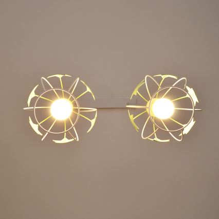 Children's chandelier on a string STARS 2xE27/15W/230V green/white