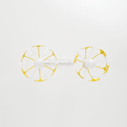 Children's chandelier on a string STARS 2xE27/15W/230V yellow/white