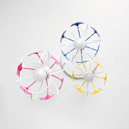 Children's chandelier on a string STARS 3xE27/15W/230V blue/pink/yellow