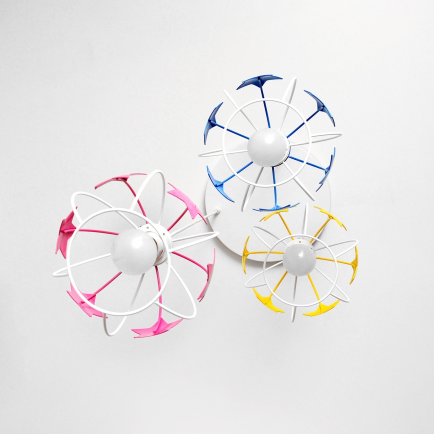 Children's chandelier on a string STARS 3xE27/15W/230V blue/pink/yellow