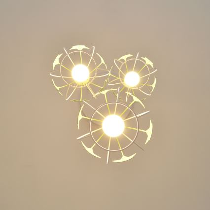 Children's chandelier on a string STARS 3xE27/15W/230V green/white