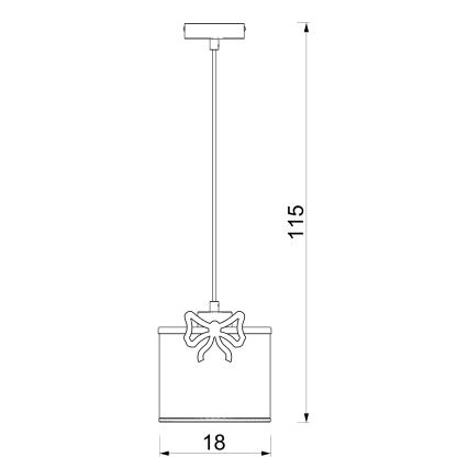 Children's chandelier on a string SWEET 1xE27/15W/230V white/bow