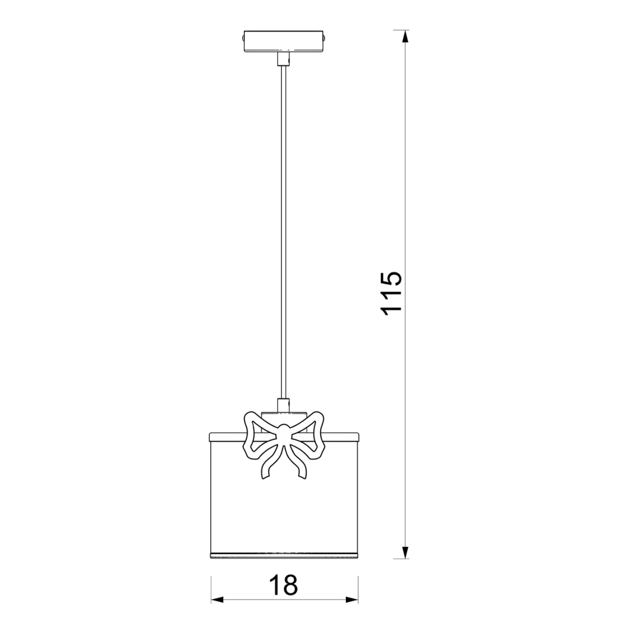 Children's chandelier on a string SWEET 1xE27/15W/230V white/bow