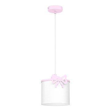 Children's chandelier on a string SWEET 1xE27/15W/230V white/pink/bow