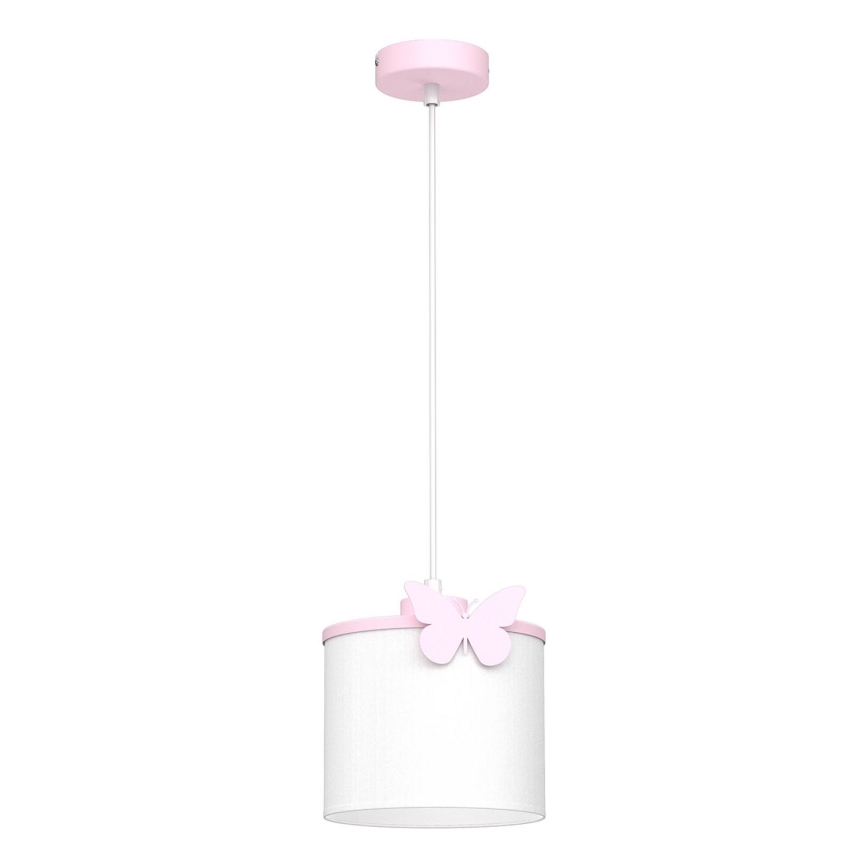 Children's chandelier on a string SWEET 1xE27/15W/230V white/pink/butterfly