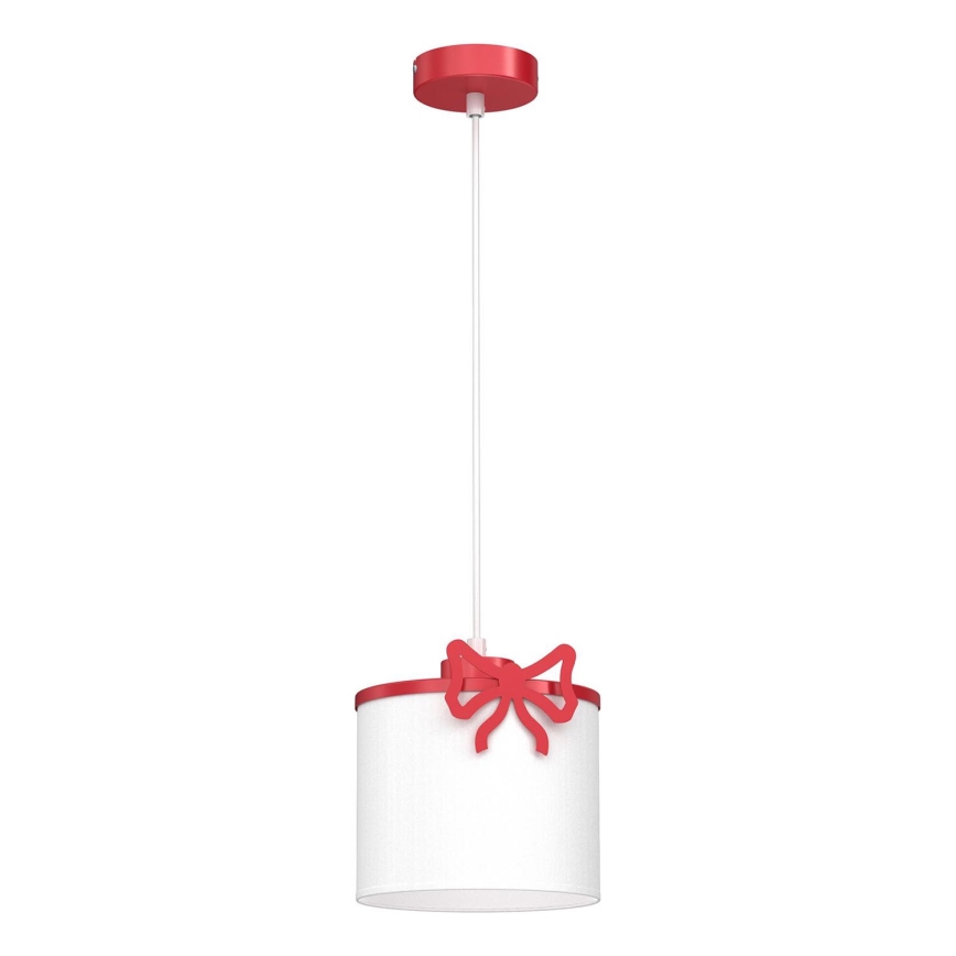 Children's chandelier on a string SWEET 1xE27/15W/230V white/red/bow