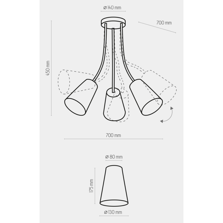 Children's chandelier WIRE KIDS 3xE27/15W/230V
