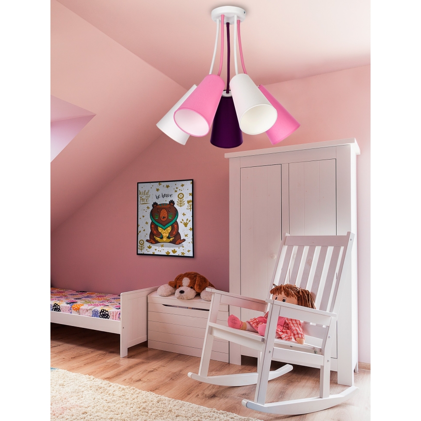 Children's chandelier WIRE KIDS 5xE27/15W/230V