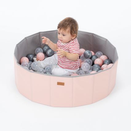 Children's dry pool with balls d. 80 cm pink/grey