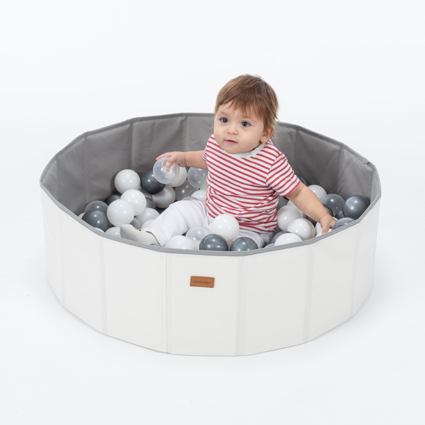 Children's dry pool with balls d. 80 cm white/grey