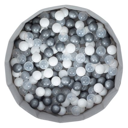 Children's dry pool with balls d. 80 cm white/grey