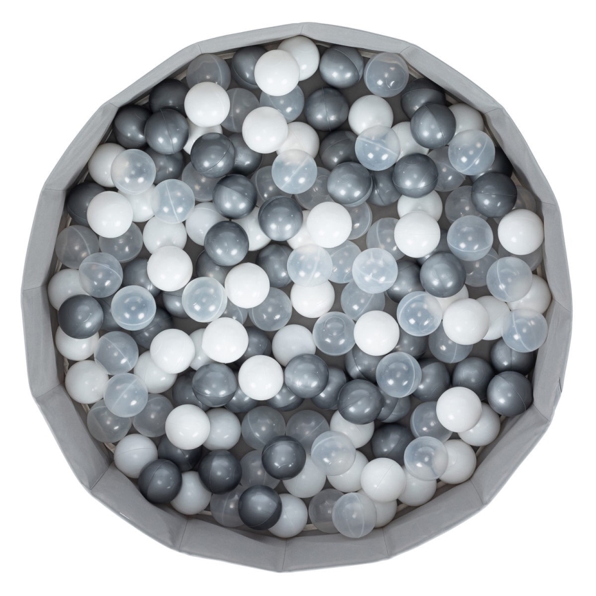Children's dry pool with balls d. 80 cm white/grey