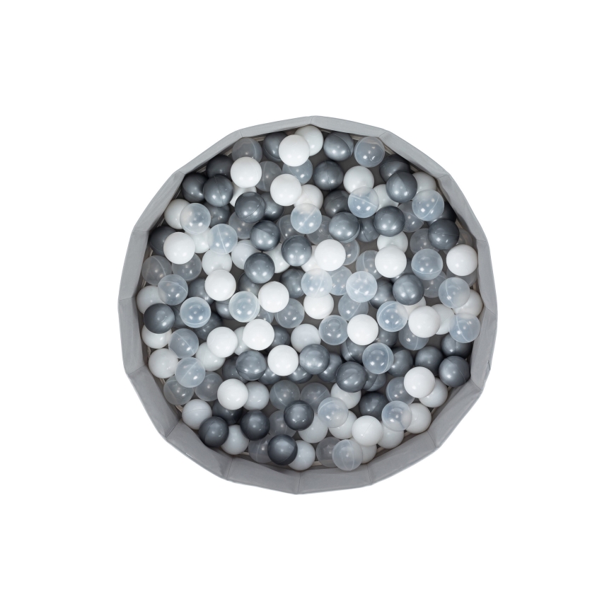 Children's dry pool with balls d. 80 cm white/grey