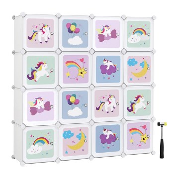 Children's modular cabinet with storage boxes ANET colorful