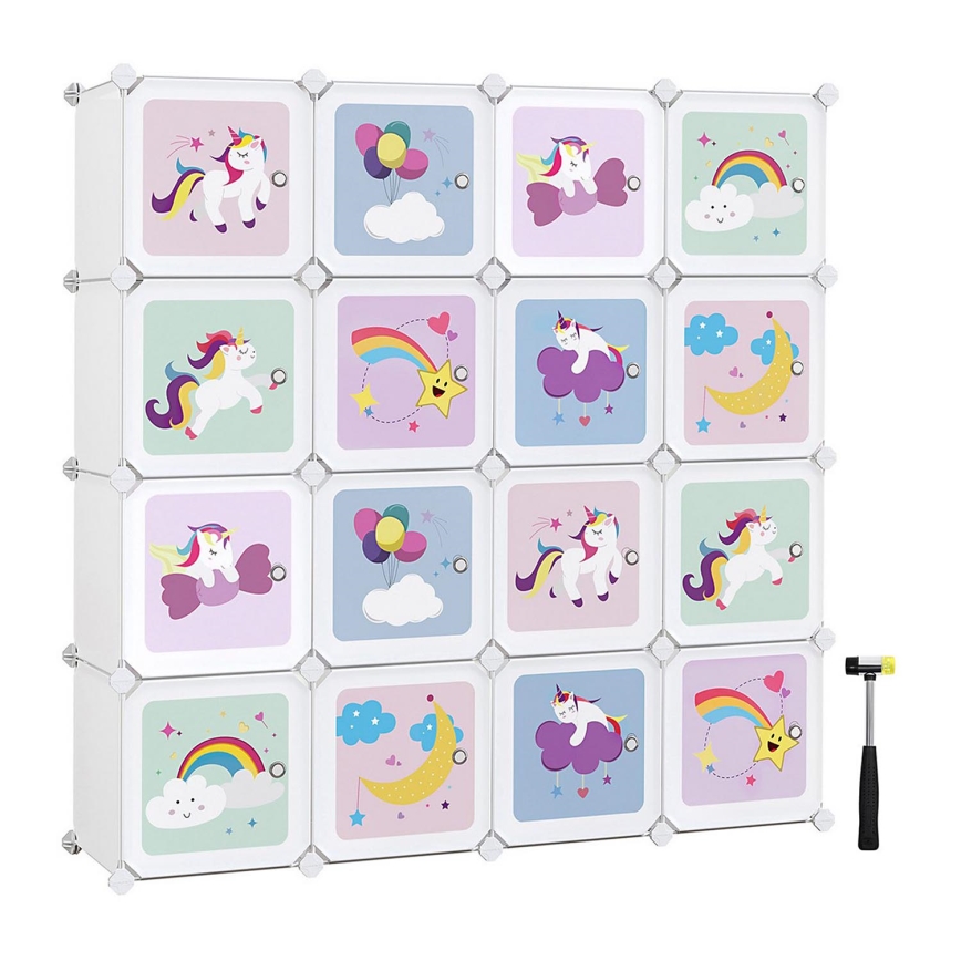 Children's modular cabinet with storage boxes ANET colorful
