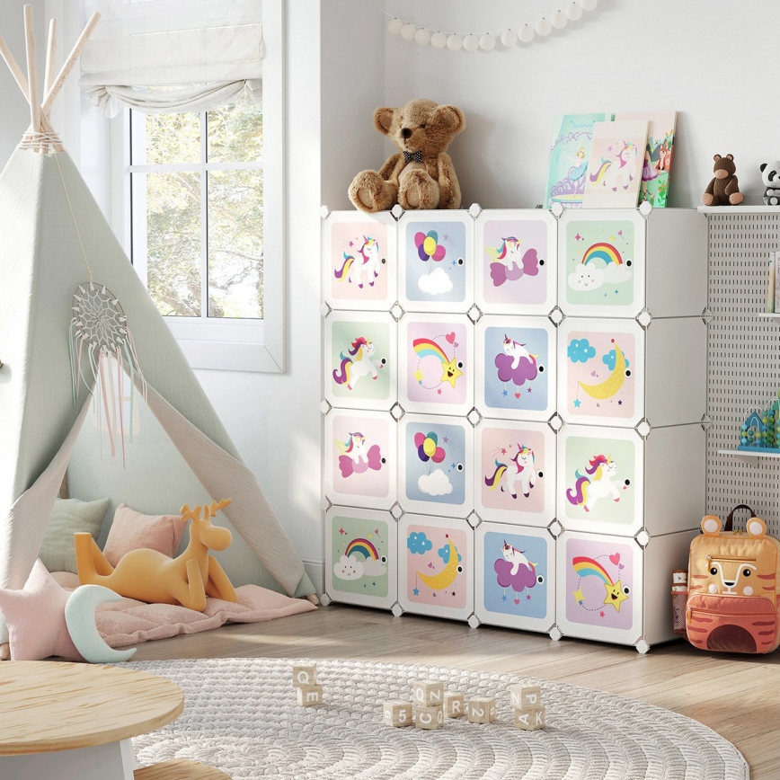 Children's modular cabinet with storage boxes ANET colorful