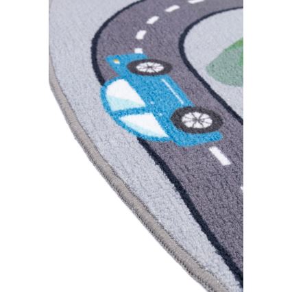 Children's non-slip rug ARES STREETS 160 cm grey/city