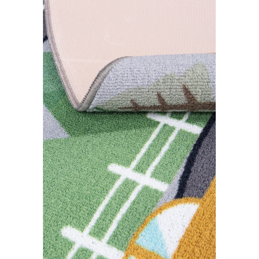 Children's non-slip rug ARES STREETS 160 cm grey/city