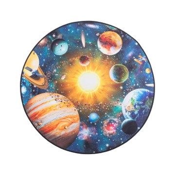 Children's non-slip rug PRINT 3D 80 cm – Planets / Multicolored