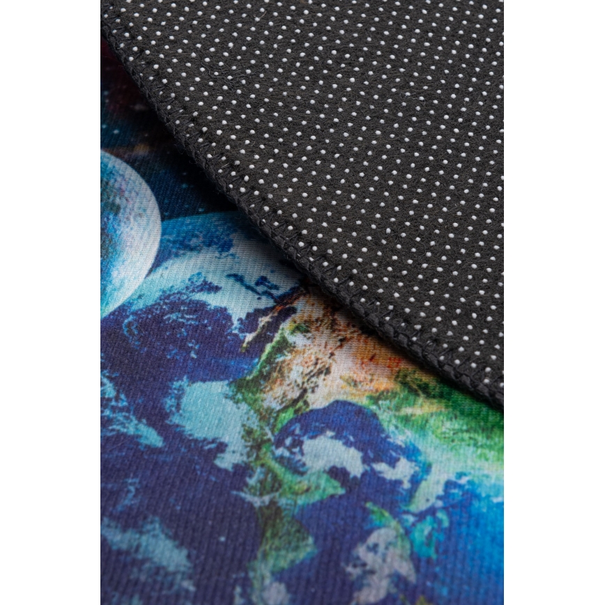 Children's non-slip rug PRINT 3D 80 cm – Planets / Multicolored