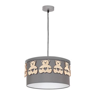Children's pendant chandelier on a string BEAR 1xE27/60W/230V