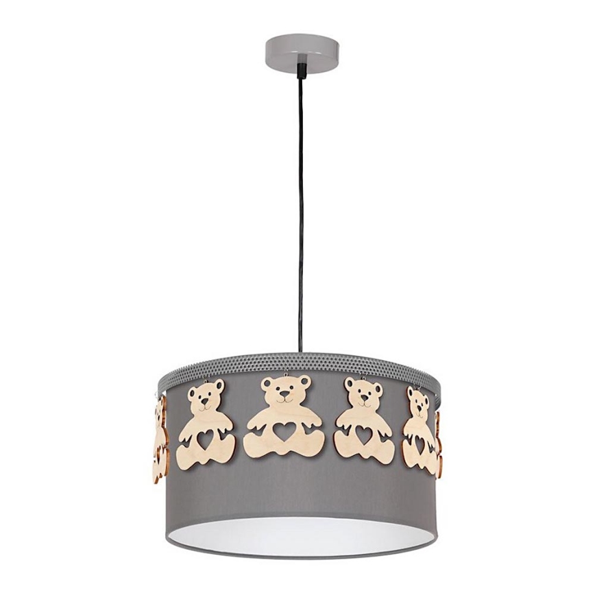 Children's pendant chandelier on a string BEAR 1xE27/60W/230V