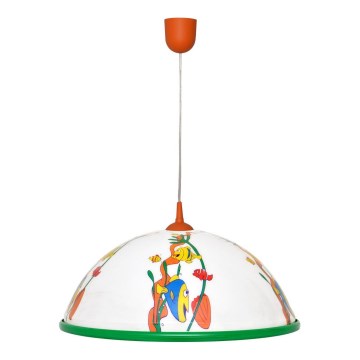 Children's pendant chandelier on a string FISH 1x27/15W/230V