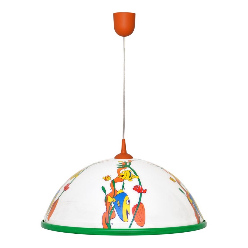 Children's pendant chandelier on a string FISH 1x27/15W/230V