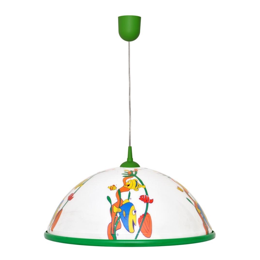 Children's pendant chandelier on a string FISH 1x27/15W/230V