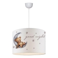 Children's pendant light CANDY 1x E27/40W/230V white/brown