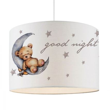 Children's pendant light CANDY 1x E27/40W/230V white/brown