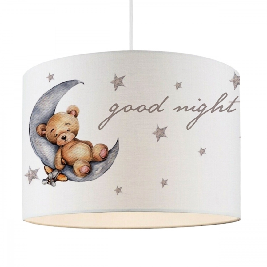 Children's pendant light CANDY 1x E27/40W/230V white/brown