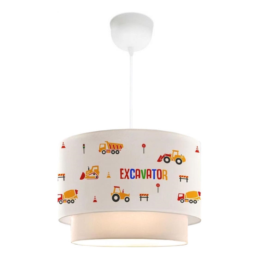 Children's pendant light CANDY 1xE27/40W/230V white/orange