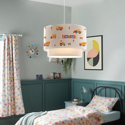 Children's pendant light CANDY 1xE27/40W/230V white/orange