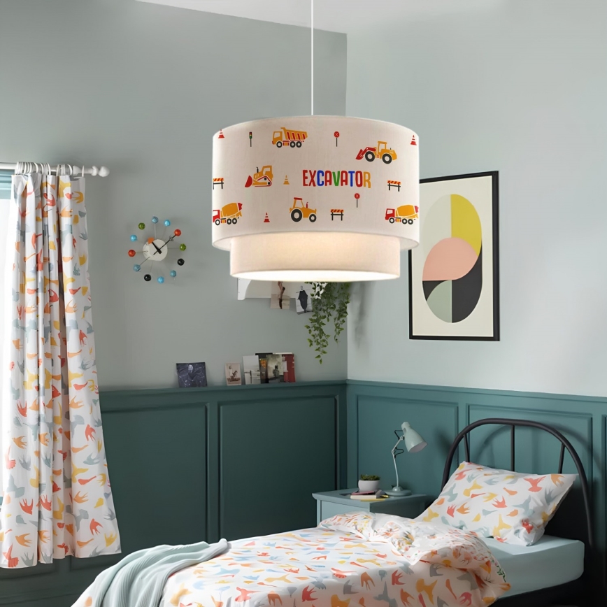 Children's pendant light CANDY 1xE27/40W/230V white/orange