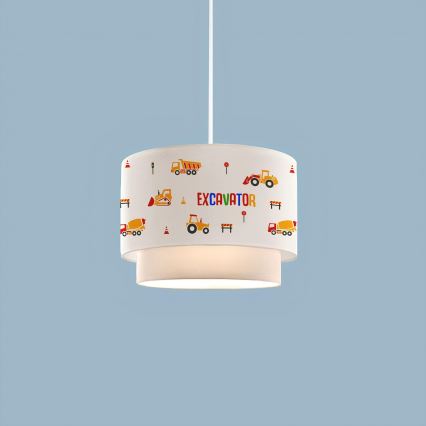 Children's pendant light CANDY 1xE27/40W/230V white/orange