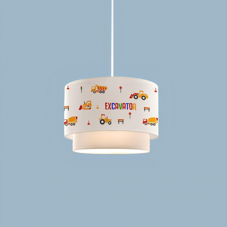 Children's pendant light CANDY 1xE27/40W/230V white/orange