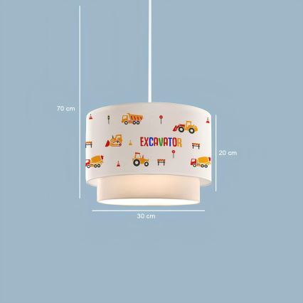 Children's pendant light CANDY 1xE27/40W/230V white/orange