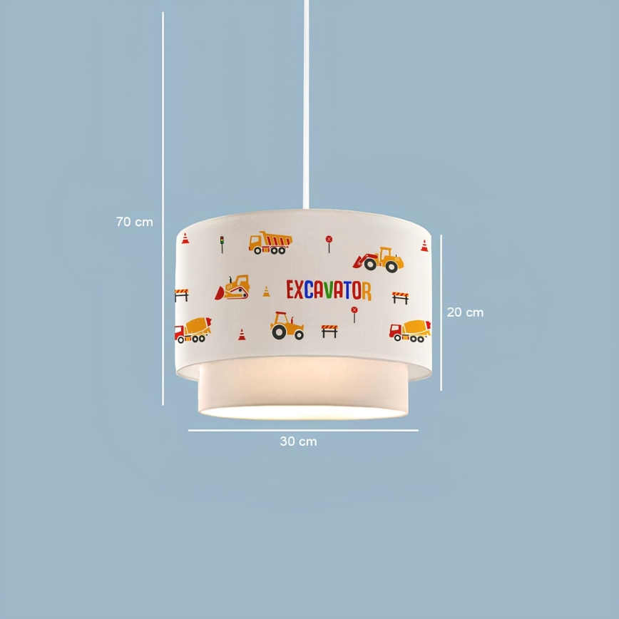 Children's pendant light CANDY 1xE27/40W/230V white/orange